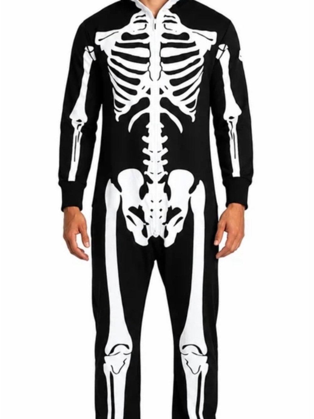 Tipsy Elves Black and White Mens Skeleton Jumpsuit Costume